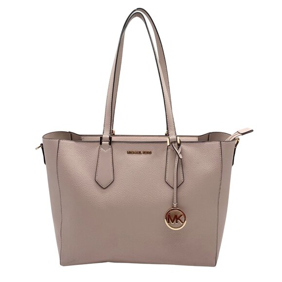 Michael Kors Nude Pebbled Leather Kimberly Large Tote - Picture 1 of 12